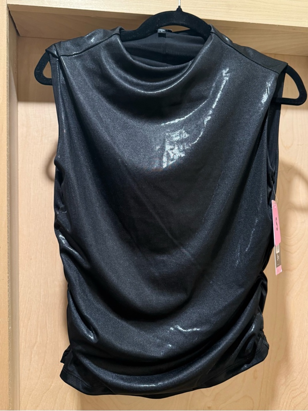 Express Shimmery Black Cowl Neck Tank Size Small NEW
